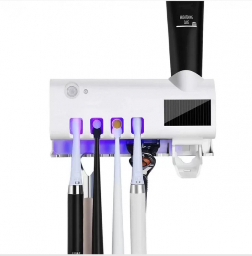 Автоматический диспенсер-стерилизатор для зубных щеток Toothbrush Sterilizer NJ-244, UV-дезинфекция, аккумулятор